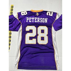 Minnesota Vikings Jersey Adrian Peterson 28 Men's MED NFL Player "flaws" Reebok